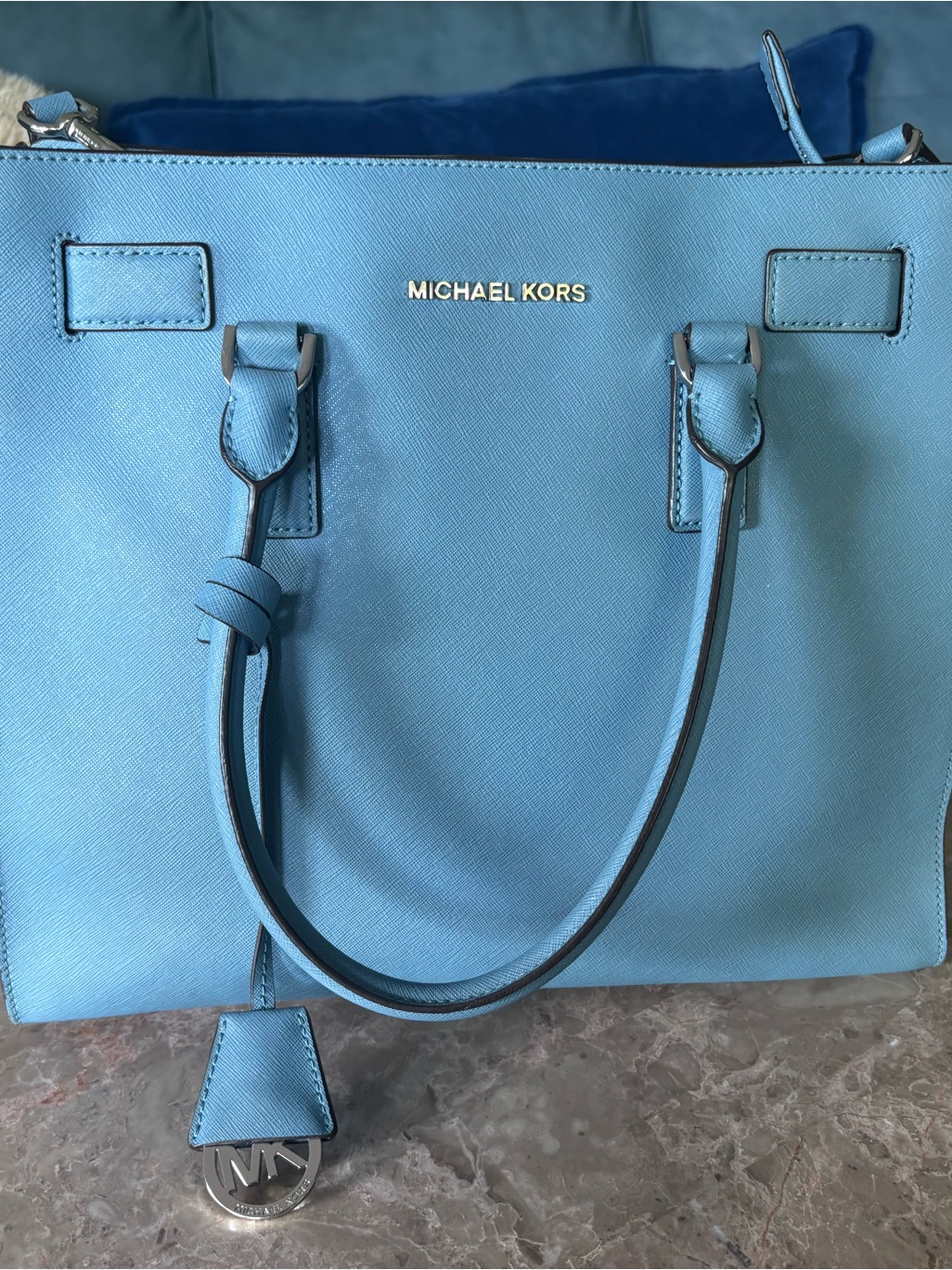 Michael Kors Sky Blue Saffiano Leather Tote